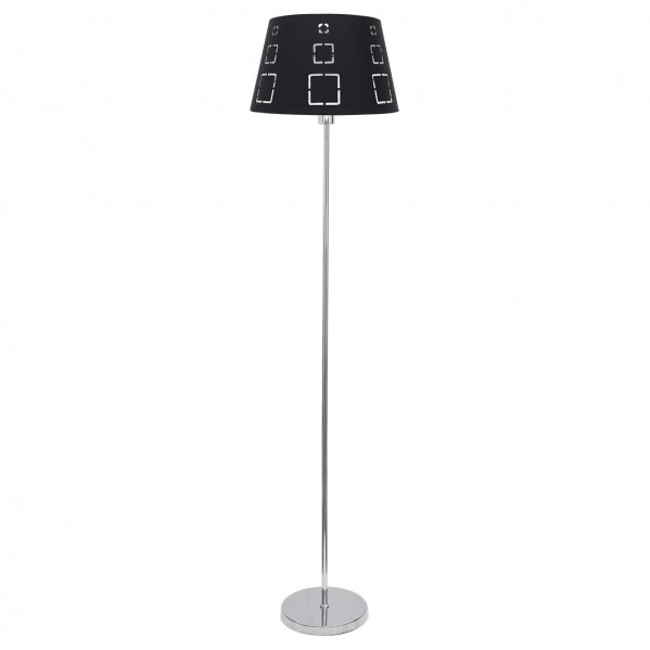 Pie de salón Celaya negro de Fabrilamp, diseño moderno y elegante para iluminar tu sala.  Compra en luzguru.com