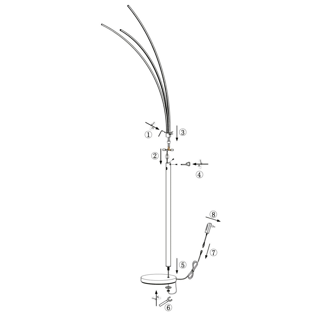 Medidas Pie de Salón ELAZ Negro LED 18W AJP/Alemar (Ref. 11608) - luzguru.com
