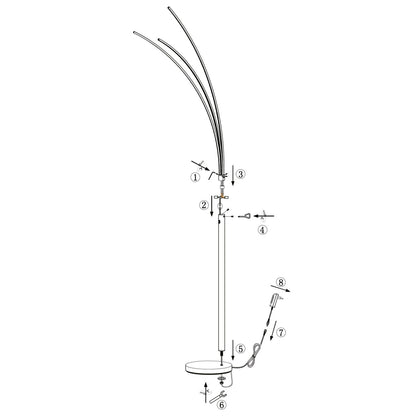 Medidas Pie de Salón ELAZ Negro LED 18W AJP/Alemar (Ref. 11608) - luzguru.com

