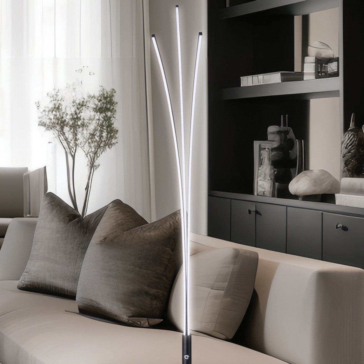 Medidas Pie de Salón ELAZ Negro LED 18W AJP/Alemar Ref. 11608 - luzguru.com
