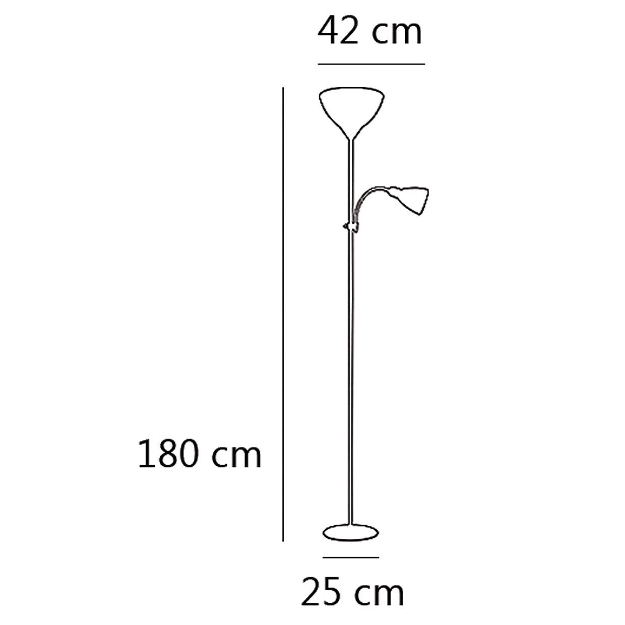 Medidas del pie de salón KOPEN Plata AJP/Alemar (Ref. 22786) - LuzGuru.com
