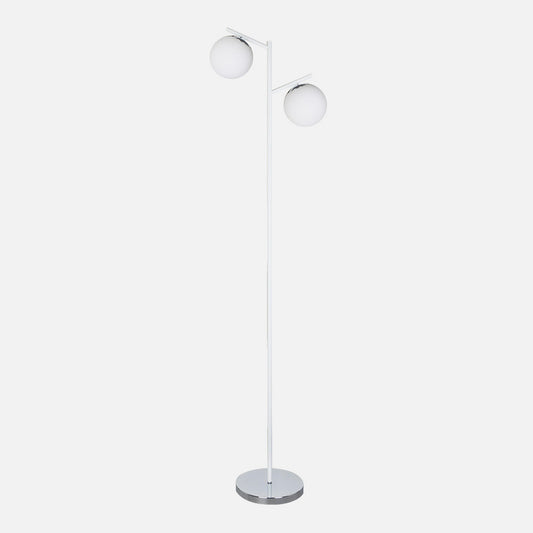 Lámpara de pie La Habana fabricada en metal color blanco y cromo