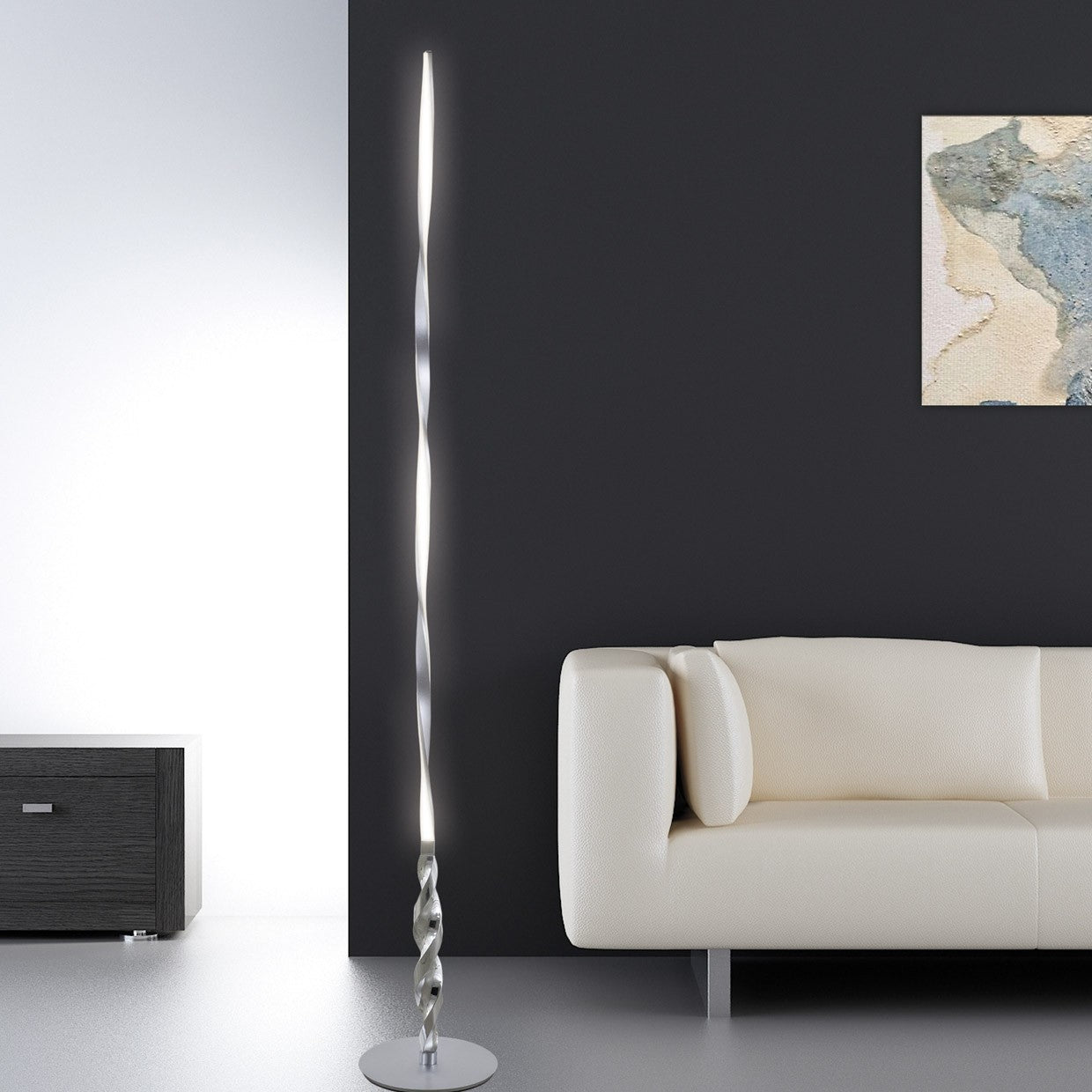 Medidas del pie de salón LED MAR AJP/Alemar Ref. 3174PS-1CR. Iluminación moderna para tu salón. luzguru.com
