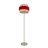 Lámpara de pie Reyes Fabrilamp / Abrila textil natural y rojo, ref. 177441007