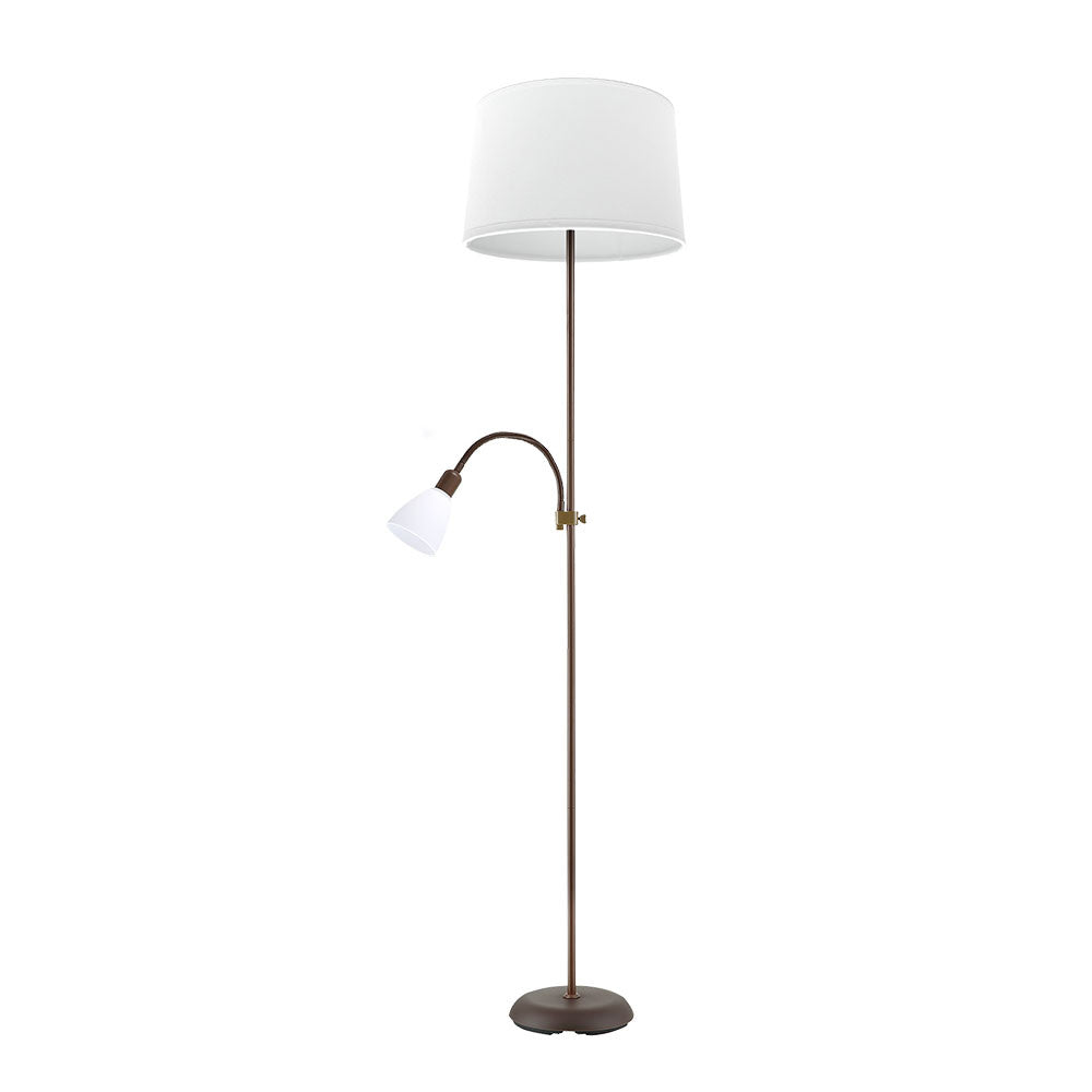 Pie de Salón Rilon Fabrilamp / Abrila con Lector Marrón y Blanco 175242002