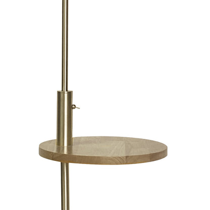 Elegante lámpara de pie con mesa auxiliar, ideal para salón