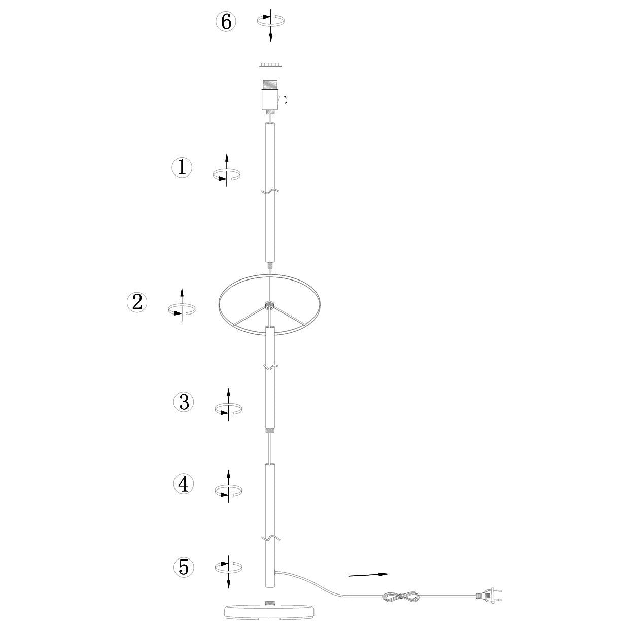 Pie de salón Martín Negro AJP/Alemar (Ref. 11112) - LuzGuru: Descubre sus dimensiones y disfruta de su elegante diseño moderno.
