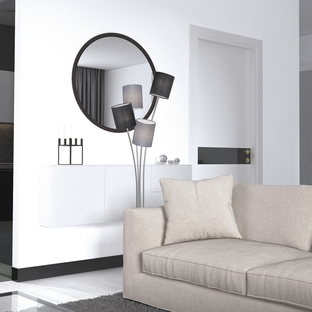 Medidas del pie de salón Sebastián 4 luces AJP/Alemar (Ref. 11407) - LuzGuru.com
