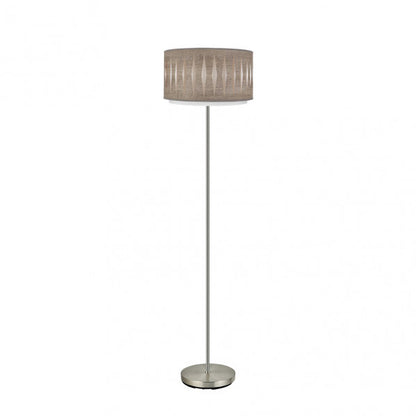 Pie de salón Alexandra en níquel y madera gris, diseño moderno y elegante de Fabrilamp, disponible en luzguru.com