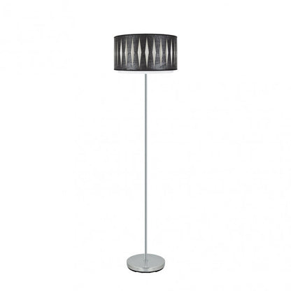 Pie de salón Alexandra Cromo/Madera Negra, diseño moderno y elegante de Fabrilamp, disponible en luzguru.com