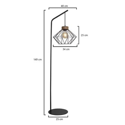 Medidas Pie Salón ANTIBES Negro-Madera AJP/Alemar (Ref. 10832) - luzguru.com
