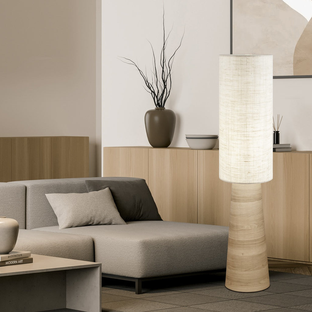 Medidas pie salón Aosta 11785 AJP/Alemar: Madera y lino. Iluminación moderna. LuzGuru.
