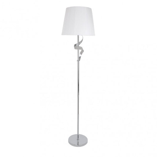 Pie de Salón Baeza 162 cm Cromo Pantalla Blanca Fabrilamp - vista principal | Fabrilamp / Abrila