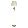 Lámpara de pie clásica Baeza Fabrilamp / Abrila, diseño en cuero y beige, Ref. 201941014