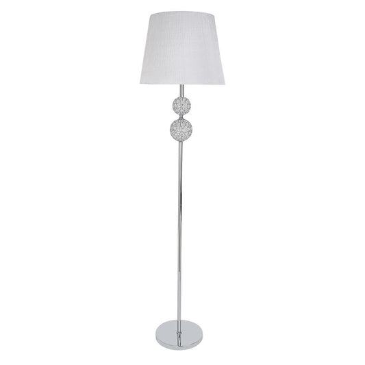 Lámpara de pie Bogota Fabrilamp / Abrila clásica cromo y blanca, referencia 201541020