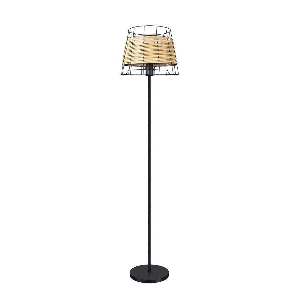Lámpara de pie Burano Fabrilamp / Abrila forja y ratán, referencia 190641009