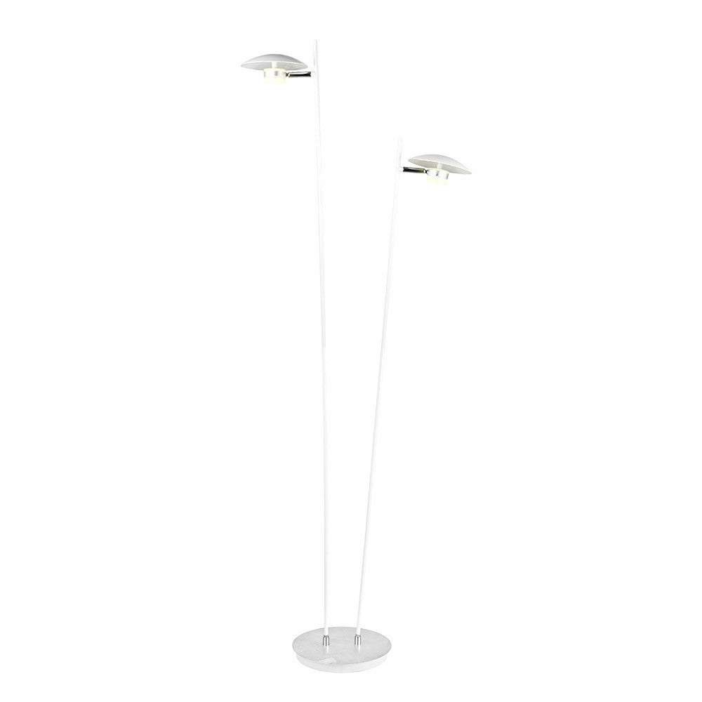 Lámpara de pie Ciudad Del Cabo fabricada en metal color blanco y plata