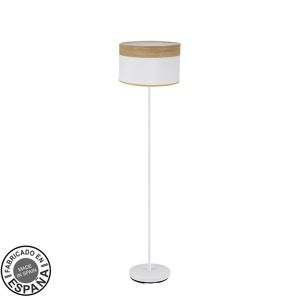 Pie de Salón Cloe Blanco y Madera Clara Fabrilamp / Abrila 175441085