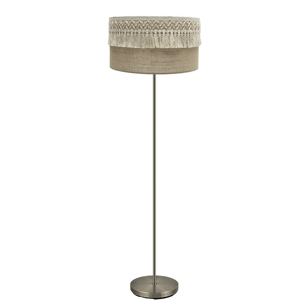 Lámpara de pie Ekaterina de Fabrilamp / Abrila, modelo 188241014 con acabado en cuero