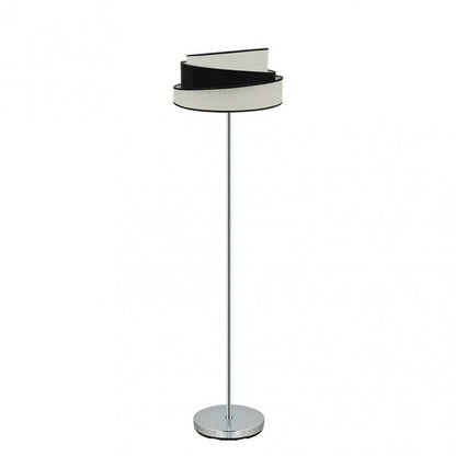 Pie de salón Hara de Fabrilamp, color cromo/blanco-negro, diseño moderno y elegante para iluminar tu hogar.