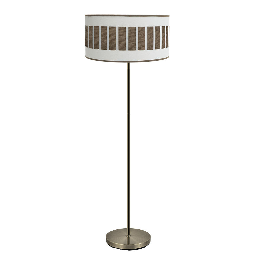 Pie de salón Ivanna de Fabrilamp/Abrila, modelo 188441084, en cuero y madera oscura