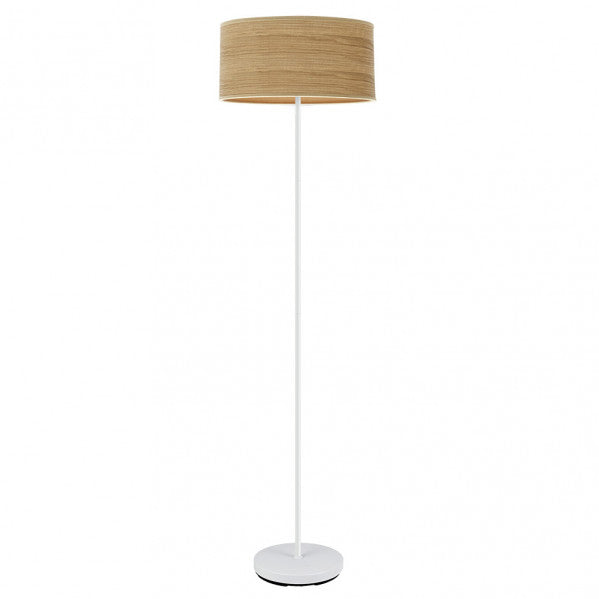 Pie de salón Jerte de Fabrilamp, color blanco/madera clara, diseño moderno y elegante para tu salón.