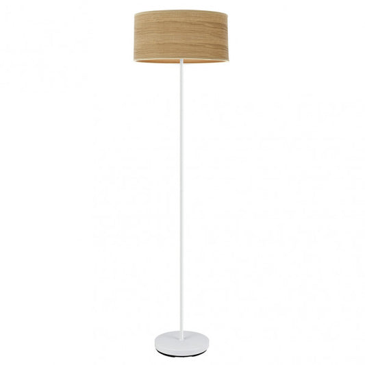 Pie de salón Jerte de Fabrilamp, color blanco/madera clara, diseño moderno y elegante para tu salón.