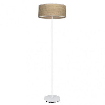 Pie de salón Jerte Blanco/Natural de Fabrilamp, diseño moderno y elegante para tu salón. luzguru.com