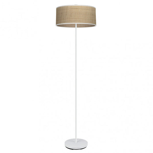 Pie de salón Jerte Blanco/Natural de Fabrilamp, diseño moderno y elegante para tu salón. luzguru.com