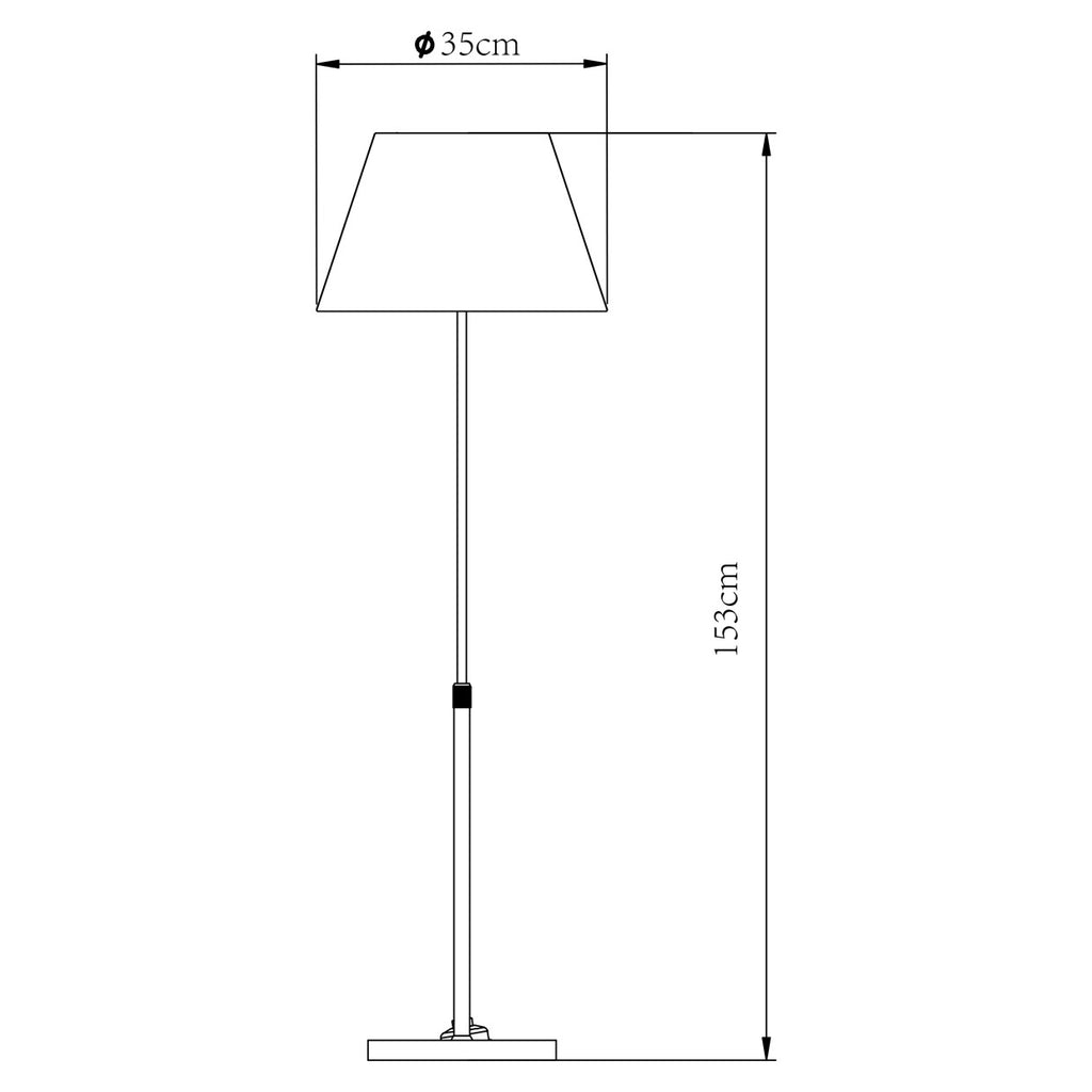 Pie de salón Kendal AJP/Alemar (Ref. 11392): Descubre sus elegantes dimensiones y disfruta de una iluminación sofisticada en tu hogar.
