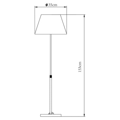 Pie de salón Kendal AJP/Alemar (Ref. 11392): Descubre sus elegantes dimensiones y disfruta de una iluminación sofisticada en tu hogar.
