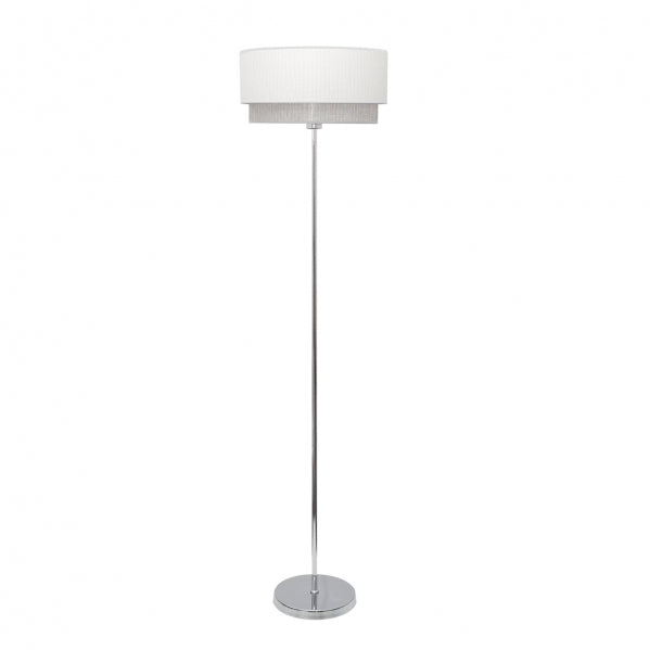 Pie de salón Kenya Blanco/Gris de Fabrilamp, diseño moderno y elegante para tu hogar. luzguru.com