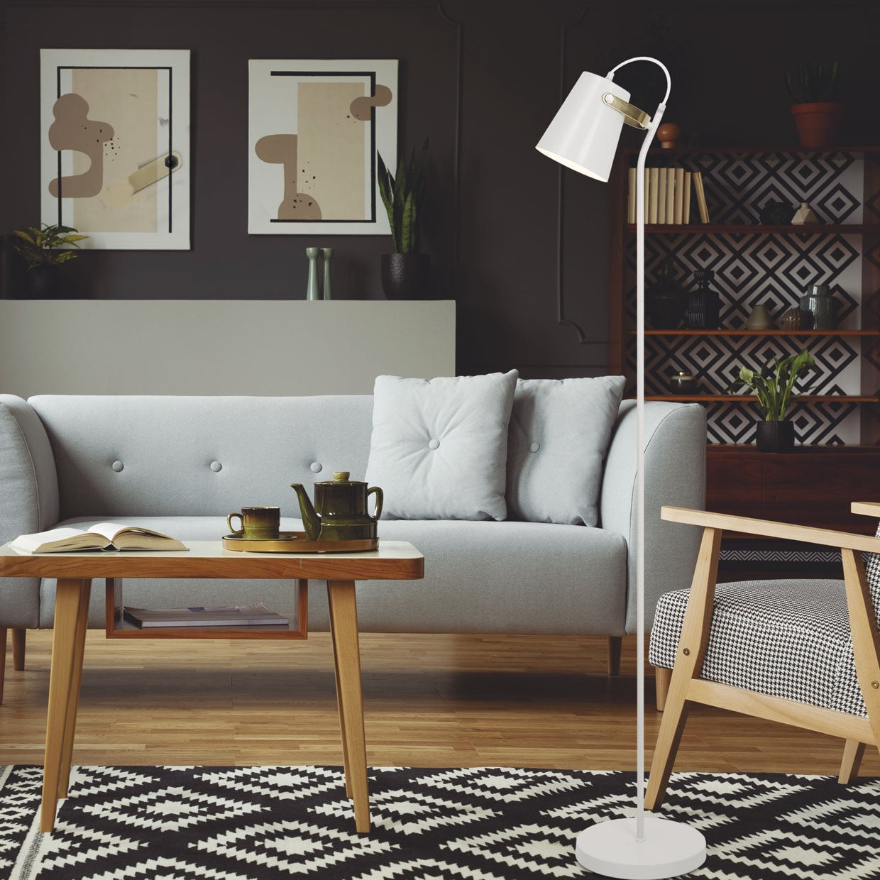 Pie de salón Lupen Blanco AJP/Alemar (Ref. 10937) - Medidas: [Insertar medidas aquí].  luzguru.com
