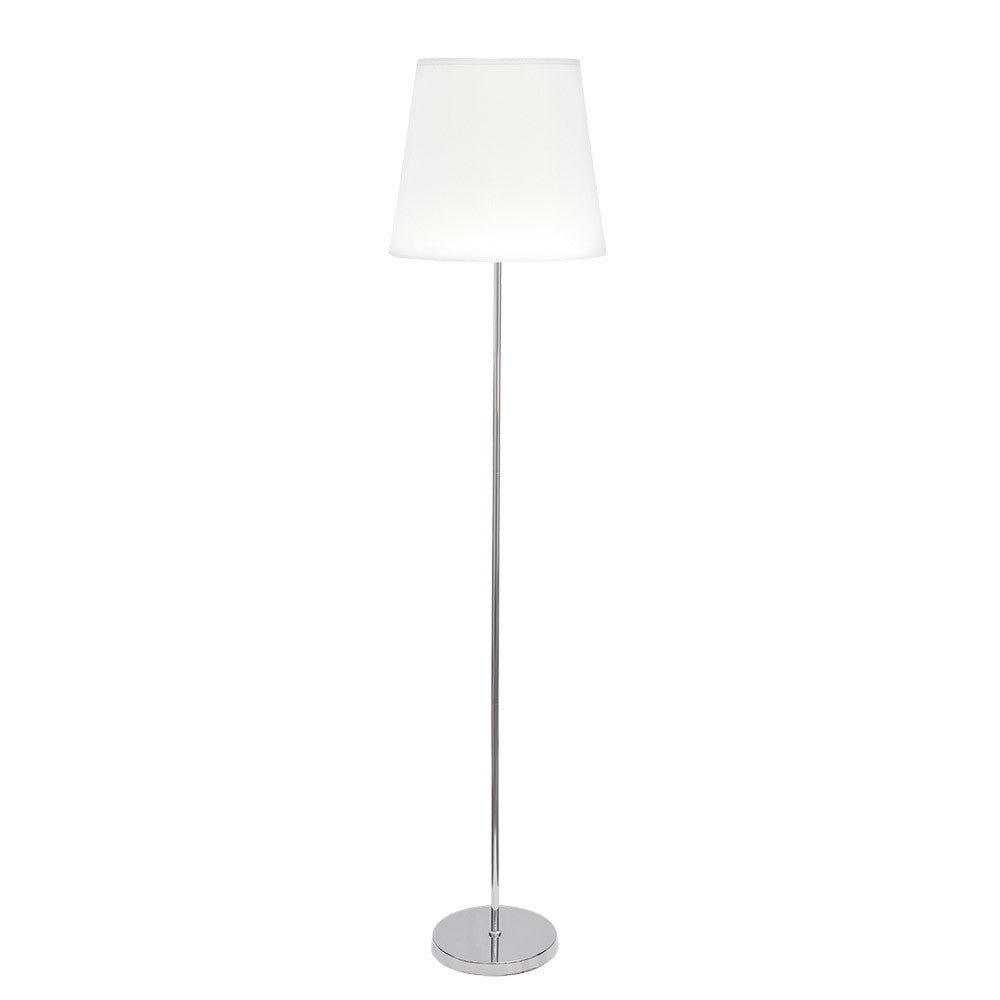 Lámpara de pie Maldivas Fabrilamp / Abrila clásica cromo y blanca, ref. 110641020