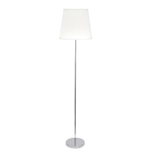 Lámpara de pie Maldivas Fabrilamp / Abrila clásica cromo y blanca, ref. 110641020