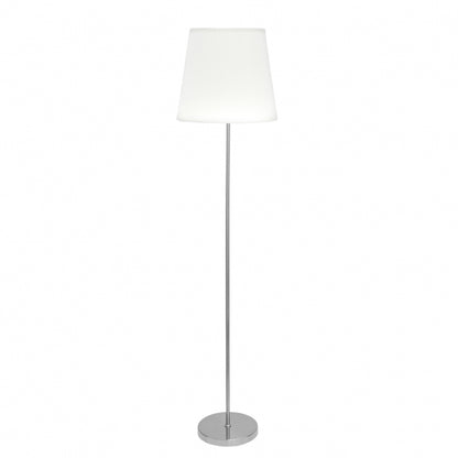 Pie de salón Maldivas en níquel y blanco, diseño elegante y moderno de Fabrilamp. Disponible en luzguru.com