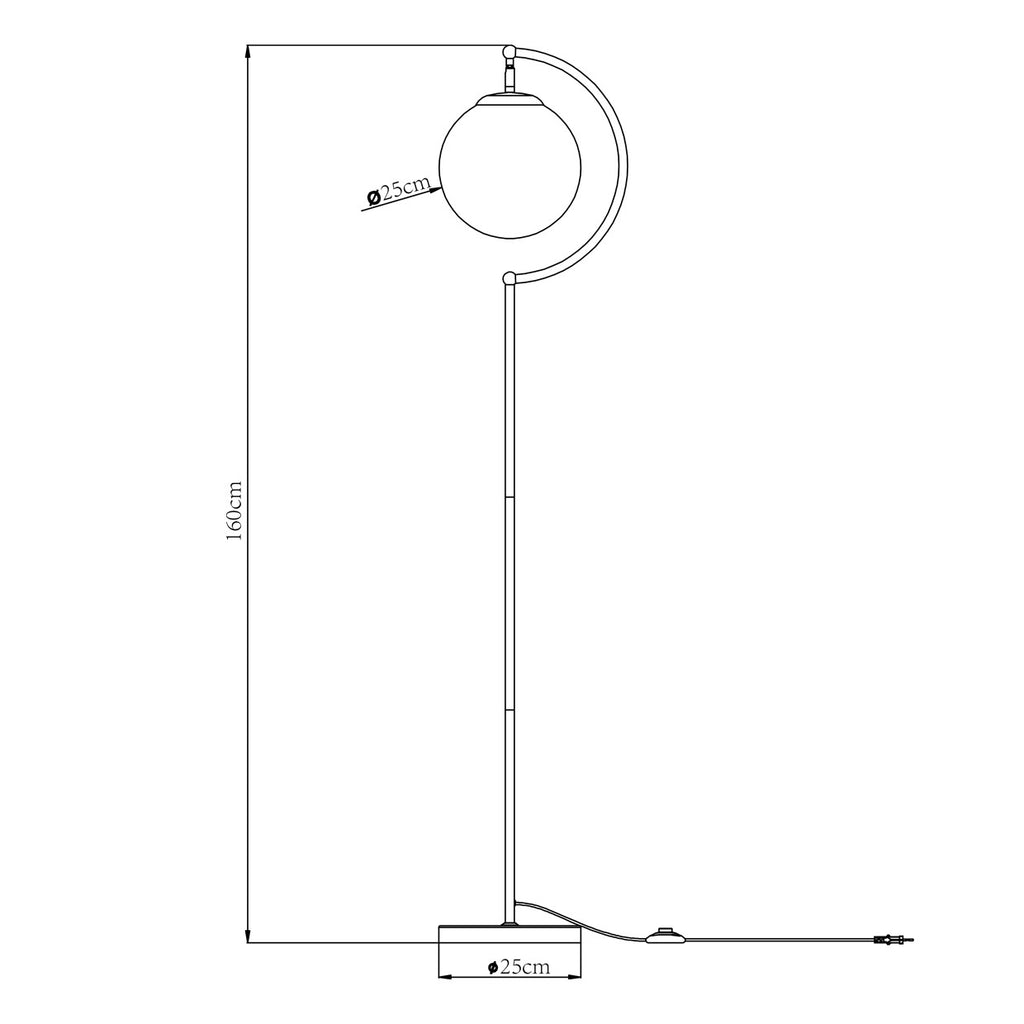 Pie de salón Midas AJP/Alemar (Ref. 11393): Dimensiones detalladas. Elegancia y estilo para tu salón.  Compra ahora en luzguru.com
