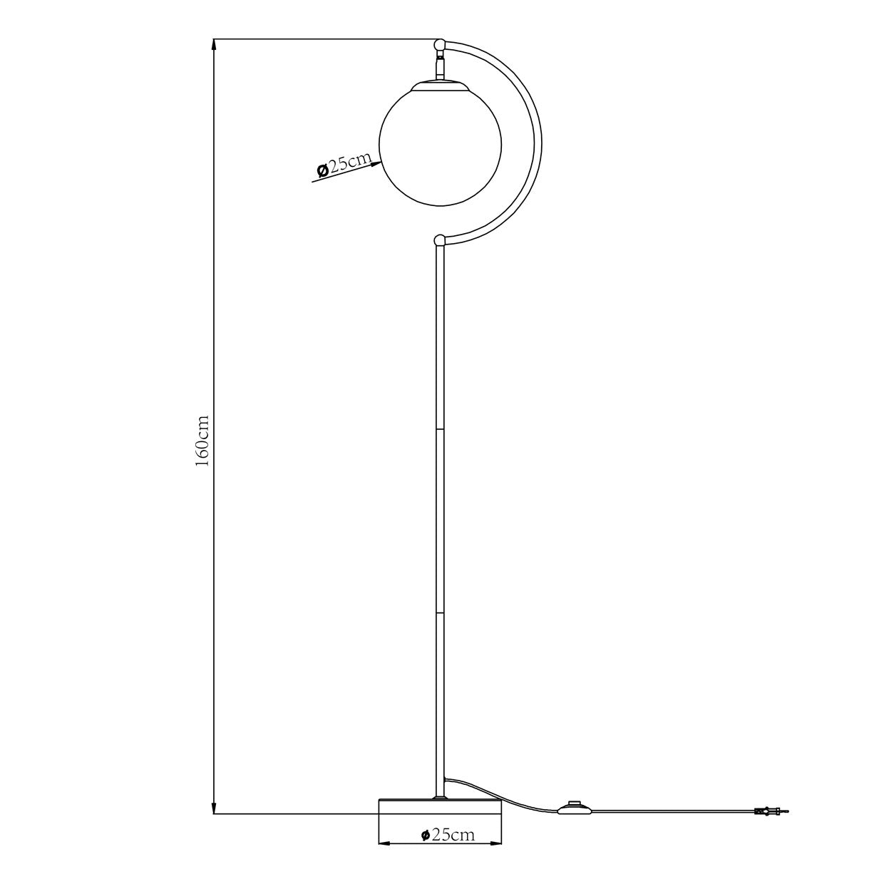 Pie de salón Midas AJP/Alemar (Ref. 11393): Dimensiones detalladas. Elegancia y estilo para tu salón.  Compra ahora en luzguru.com
