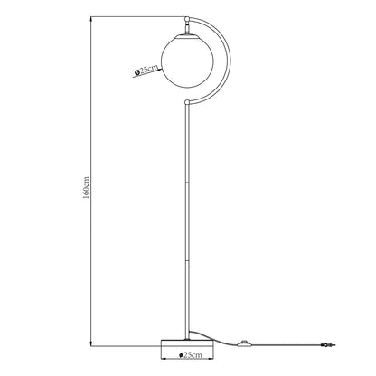 Pie de salón Midas AJP/Alemar (Ref. 11393): Dimensiones detalladas. Elegancia y estilo para tu salón.  Compra ahora en luzguru.com
