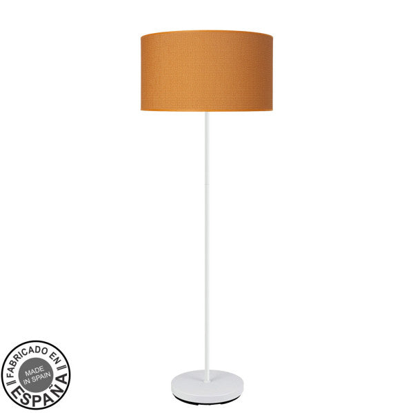 Pie de salón Moda Blanco/Naranja de Fabrilamp y Abrila. Diseño moderno y elegante para tu salón. Disponible en luzguru.com