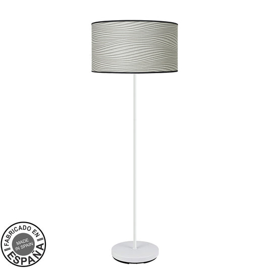 Lámpara de pie MODA Fabrilamp / Abrila textil blanco y gris, Ref. 212441041