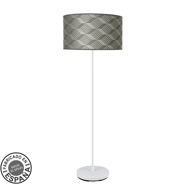 Pie de salón Moda de Fabrilamp en blanco y gris, modelo 212441111, disponible en luzguru.com