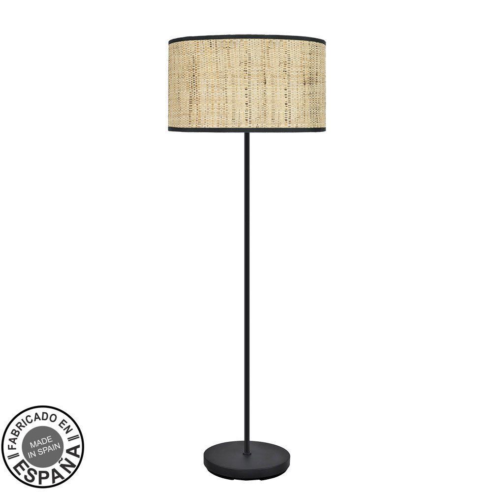 Lámpara de pie MODA Fabrilamp / Abrila con cañizo oscuro, ref. 212441079