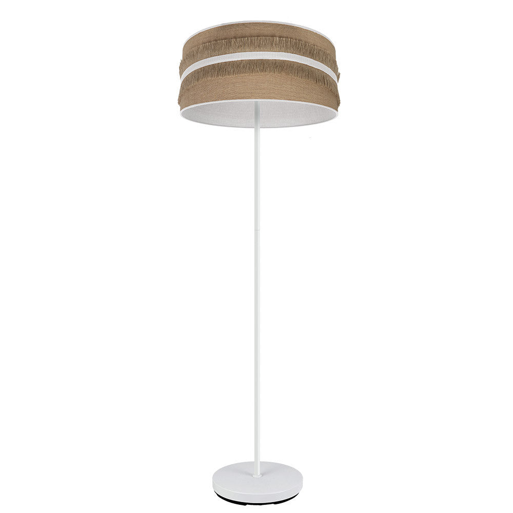Pie de Salón Natalia 1xE27 Blanco Saco de Fabrilamp / Abrila, lámpara de pie moderna y decorativa
