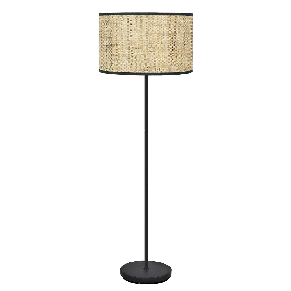 Lámpara de pie Natasha Fabrilamp / Abrila nature negra y cañizo, Ref. 189941009