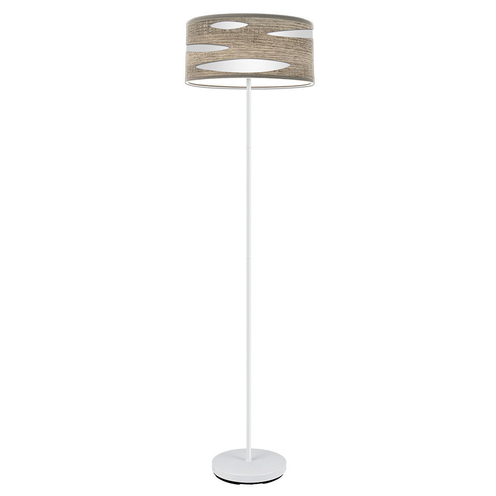 Lámpara de Pie Odra Fabrilamp / Abrila moderna blanco y madera, referencia 177141083
