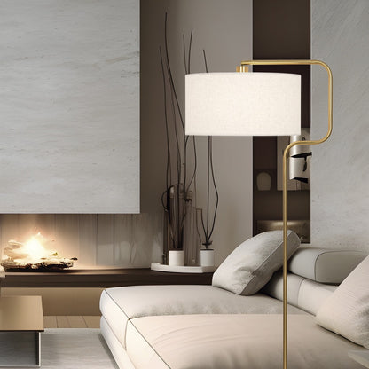 Medidas del pie de salón OLFO, Ref. 11623, de AJP/Alemar.  Pie de salón de latón diseño moderno. LuzGuru.
