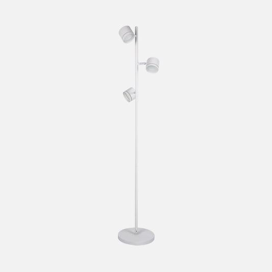 Lámpara de Pie de Salón Ortiga 3 Luces LED 27W Blanco Fabrilamp - vista principal | Fabrilamp / Abrila