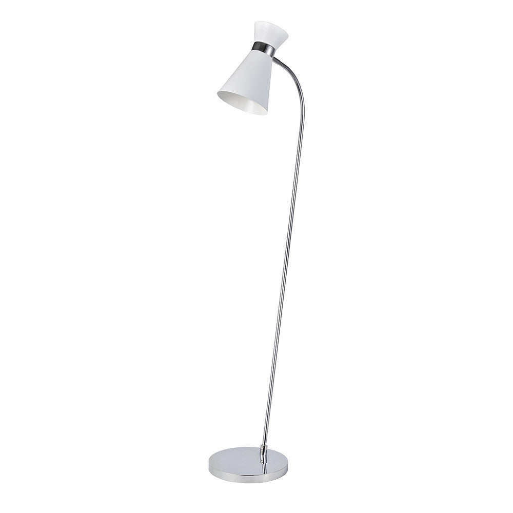 Lámpara de pie Petra Fabrilamp / Abrila orientable blanco y cromo, ref. 154341001