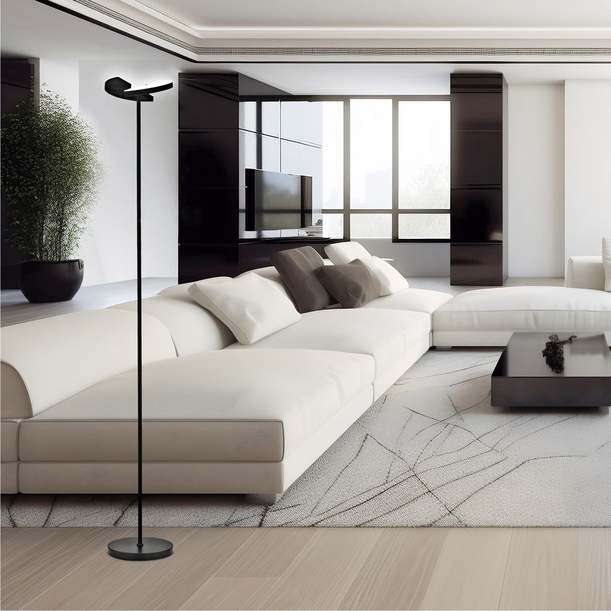 Medidas Pie Salón LED Petro Negro AJP/Alemar Ref. 11332 - luzguru.com
